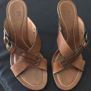 Cole Haan medium brown leather slip on